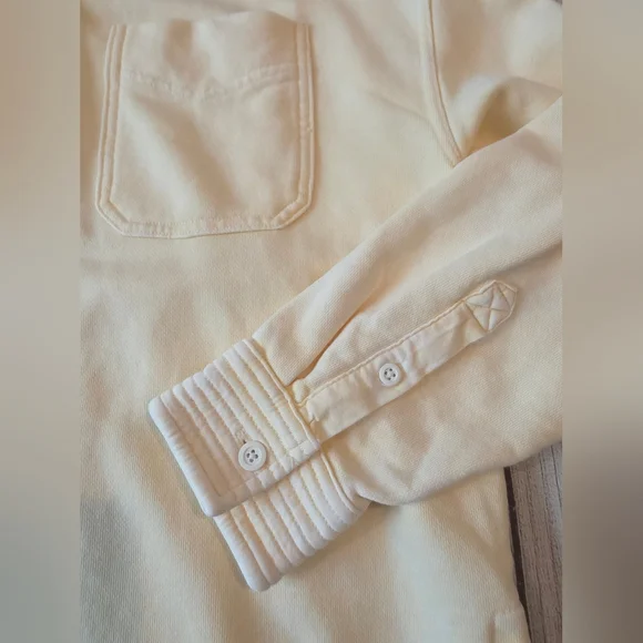 Aerie Size XS Oversized Butter yellow Button Collared Casual Lumberjane Soft - Picture 7 of 9